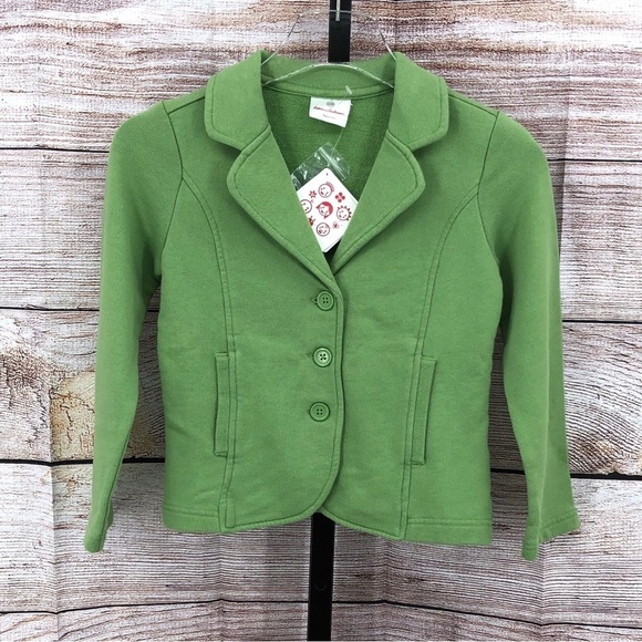 NWT Hanna Andersson  Green Cotton Cardigan/Blazer/ Jacket Size 120  (6/7) - Picture 1 of 11